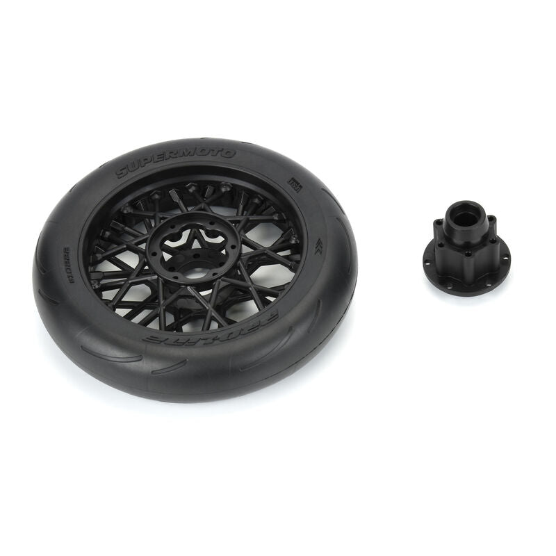 Pro-Line 1/4 Supermoto S3 Motorcycle Front Tire MTD Black (1): PROMOTO-MX - Iron City RC Hobbies