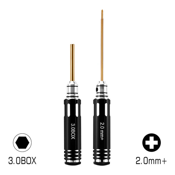 INJORA 2.0mm+ Phillips Screwdriver 3.0mm Hex Nut Driver for 1/30 Axial SCX30