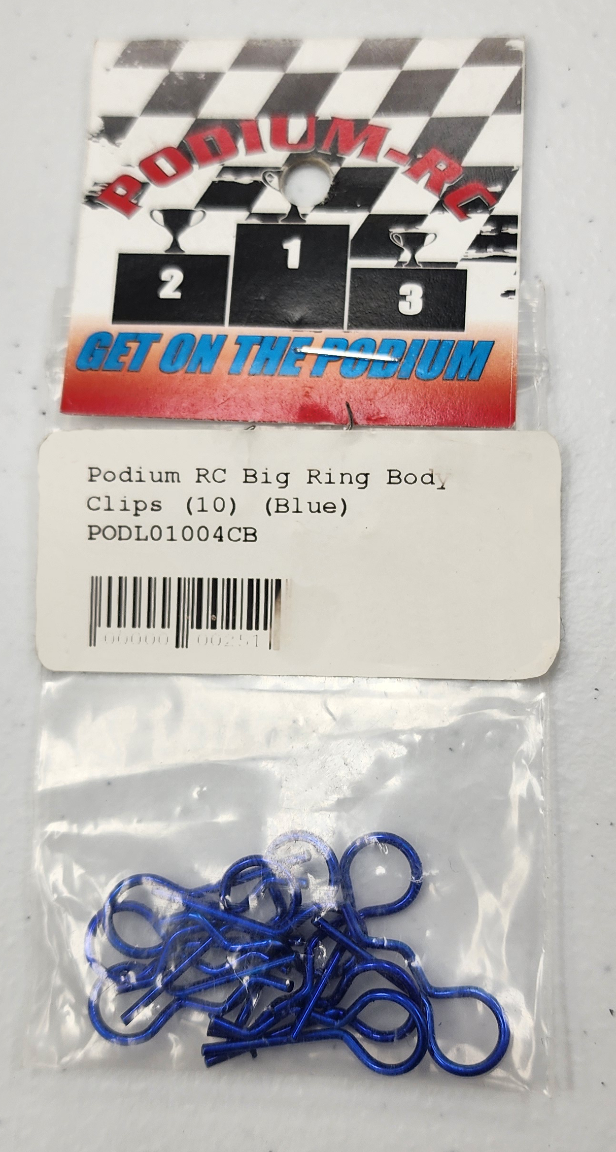 Podium RC Big Rig Body Clips (10) Blue - Iron City RC Hobbies