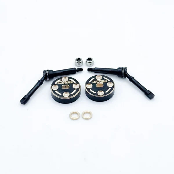 Mofo RC | +4mm Hardened Steel CVD Driveshafts w/ Brass Patty Weights (For Axial SCX30)