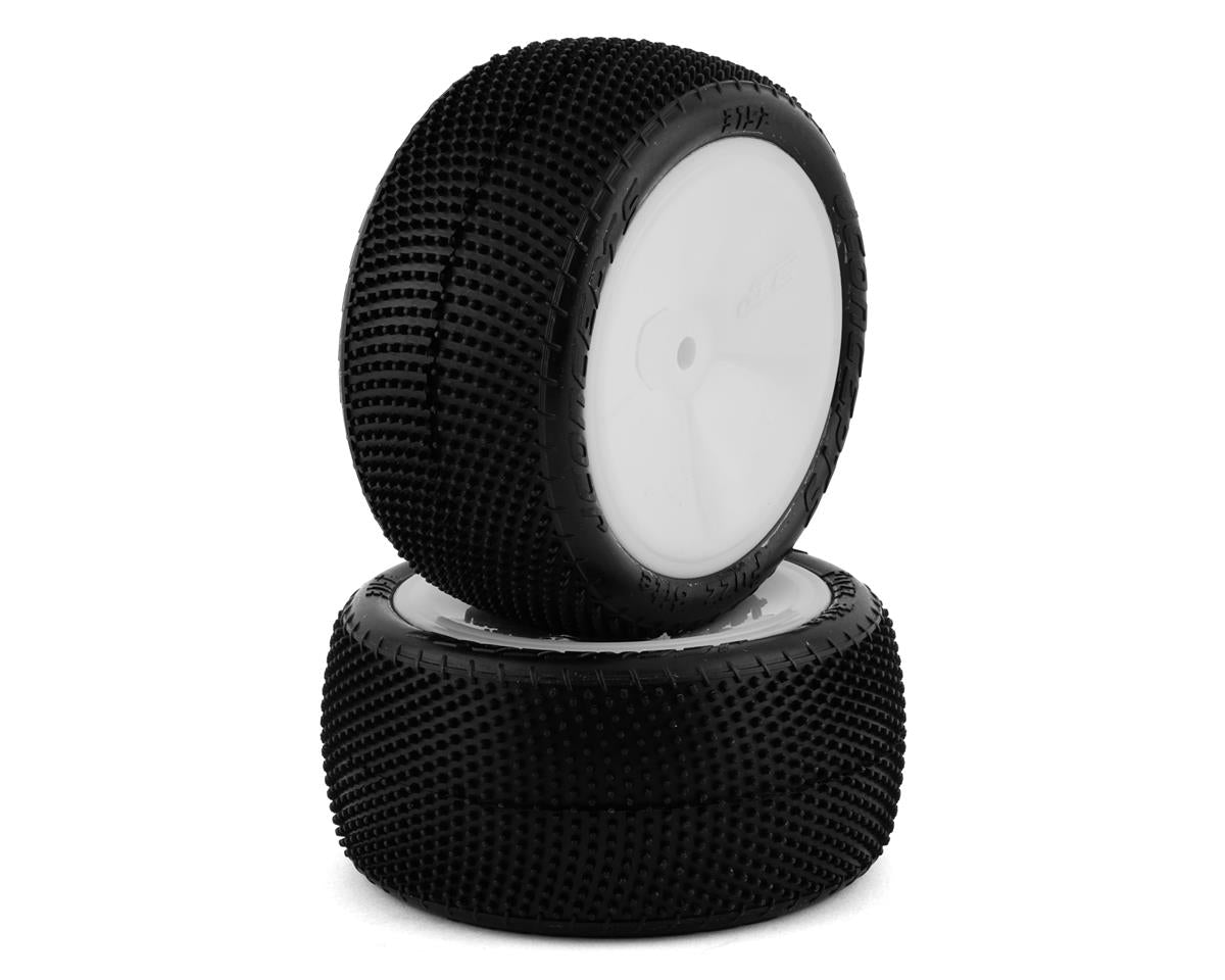 JConcepts Fuzz Bite LP 2.2" Mounted Rear Buggy Carpet Tires (White) (2) (Pink) w/12mm Hex - Iron City RC Hobbies