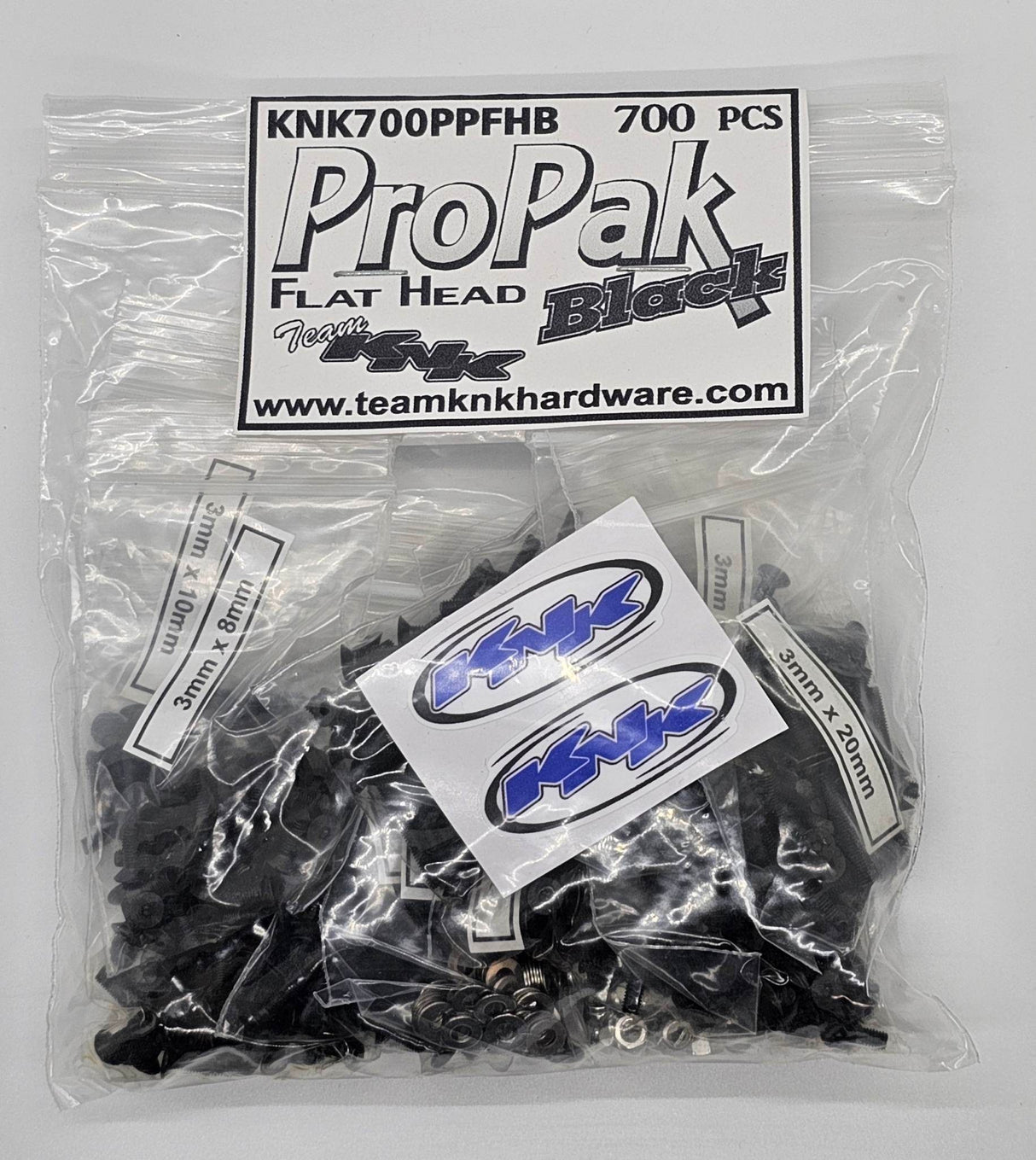 Team KNK Flat Head ProPak Black Oxide Bulk Bag (700 pcs)