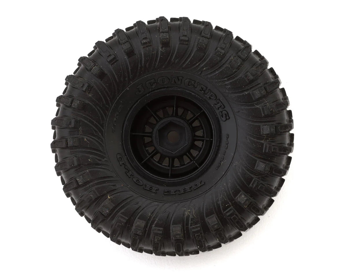 JConcepts The Hold 1.0" Pre-Mounted Tires (63mm OD) (2) w/Crusher Wheels (Green) - Iron City RC Hobbies