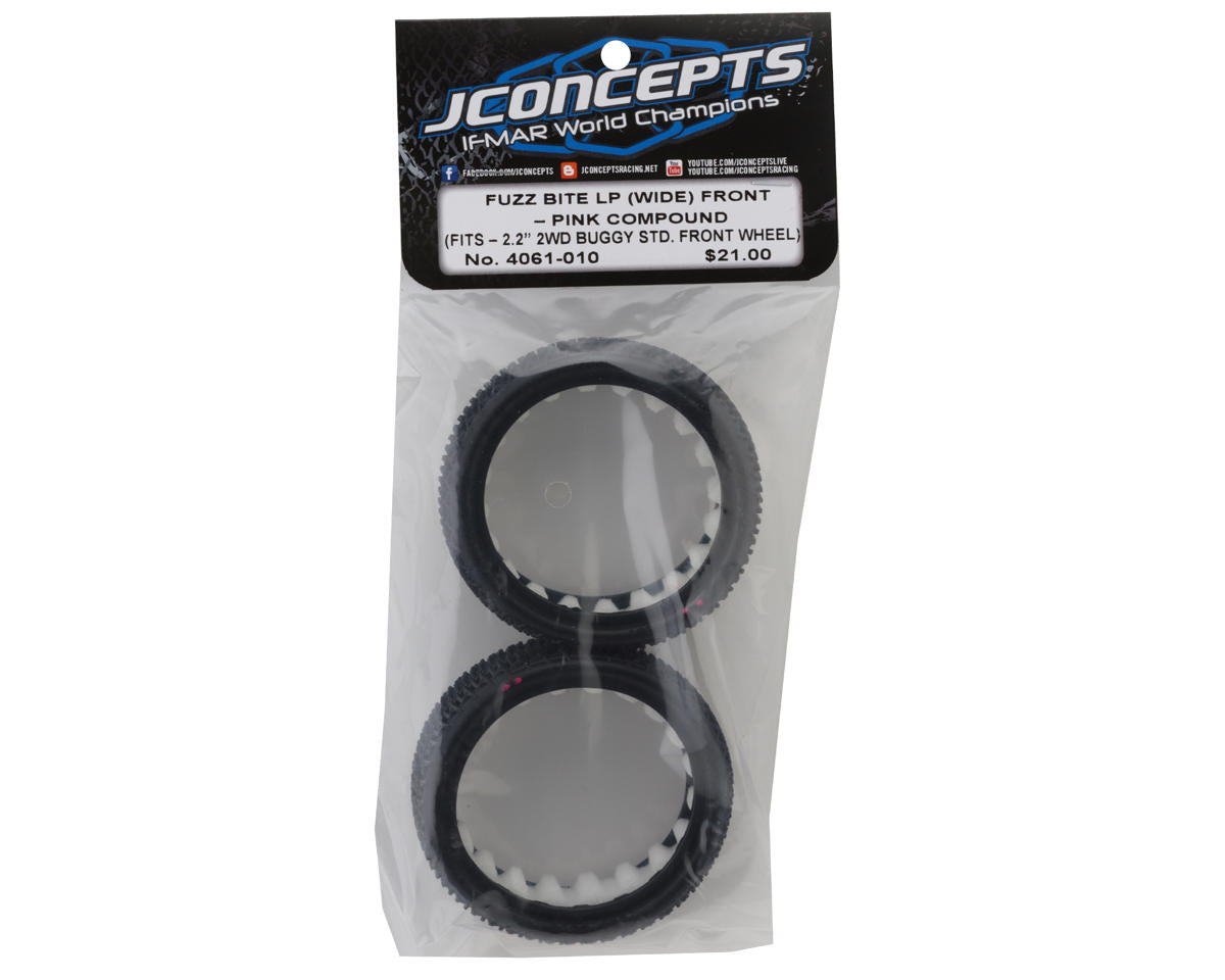 JConcepts Fuzz Bite Wide 2.2" 2WD Front Buggy Carpet Tires (2) (Pink) - Iron City RC Hobbies