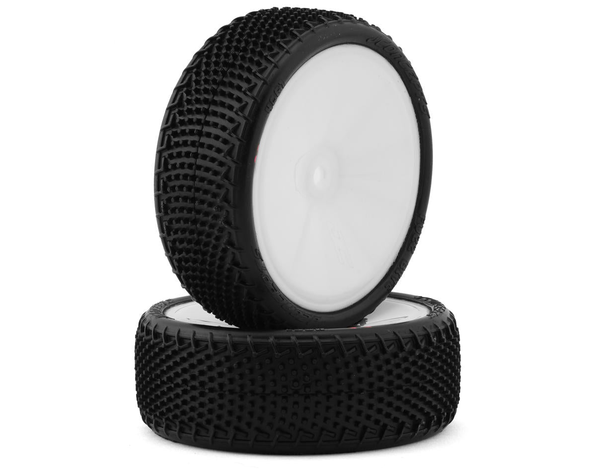 JConcepts Fuzz Bite LP Wide 2.2" Pre-Mounted 2WD Front Buggy Carpet Tires (Pink) (2) w/12mm Hex - Iron City RC Hobbies