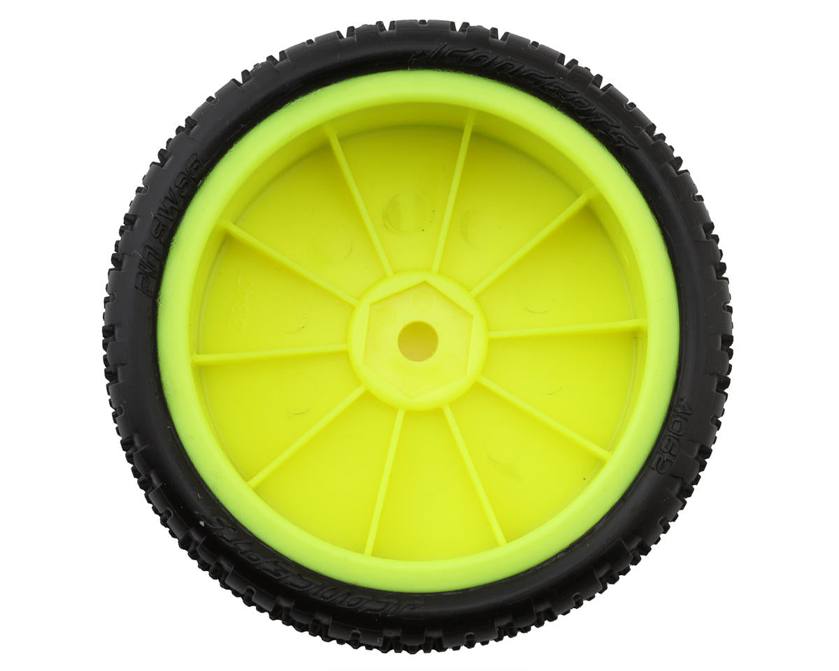 JConcepts Pin Swag LP Wide 2.2" Pre-Mounted 2WD Front Buggy Carpet Tires (Pink) (Yellow) (2) w/12mm Hex - Iron City RC Hobbies