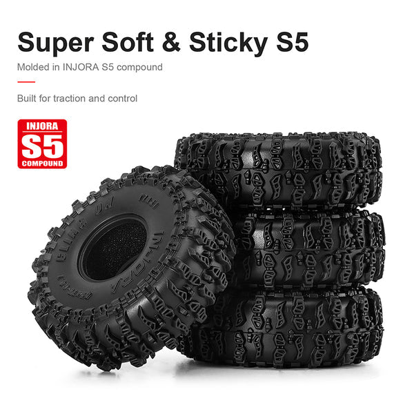 INJORA 0.7" 45*16mm Cling On Tires for 1/30 SCX30 (T7031) (4)