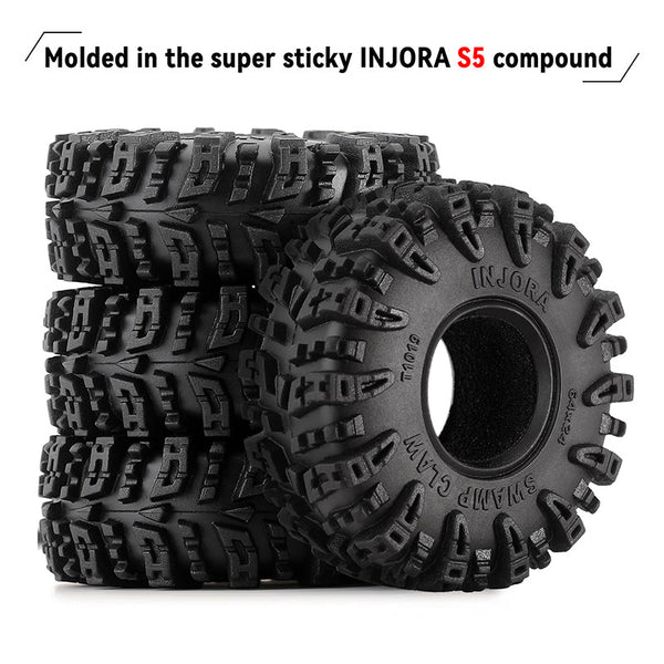 INJORA 1.0" Swamp Claw M/T Tires (56mm/64mm) (T1021/T1019) (4)