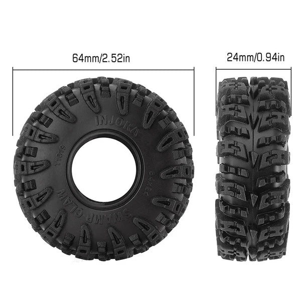 INJORA 1.0" Swamp Claw M/T Tires (56mm/64mm) (T1021/T1019) (4)