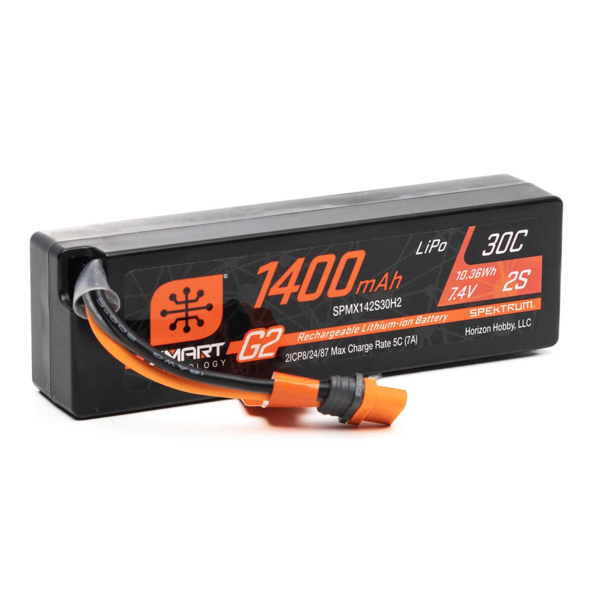 Spektrum 7.4V 1400MAH 2S 30C SMART G2 LIPO BATTERY: IC2 CONNECTOR - Iron City RC Hobbies