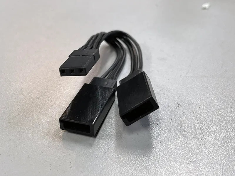 Reflex Y Splitter – 80mm All Black Cable – 700550 - Iron City RC Hobbies
