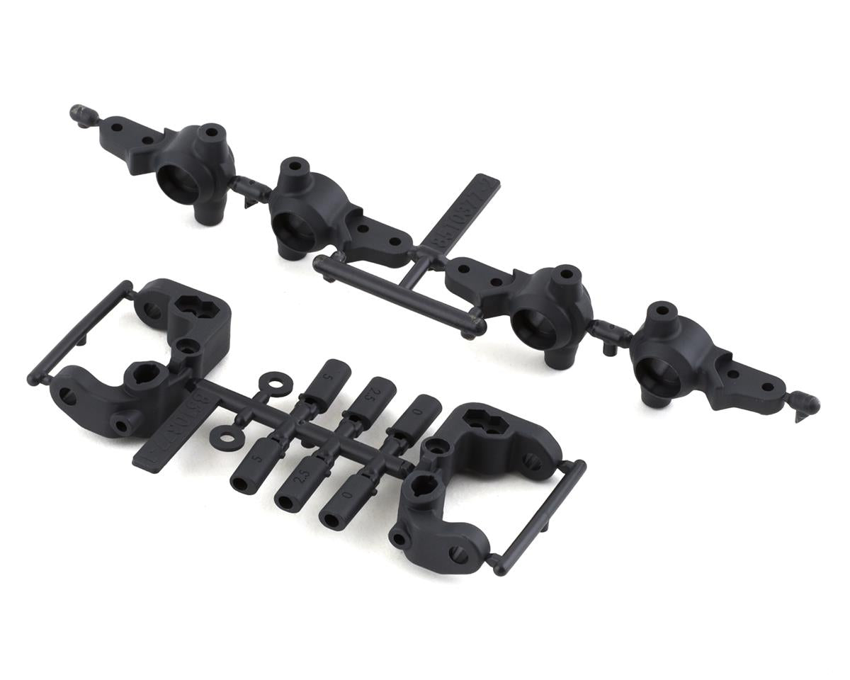 Team Associated RC10B6.4 -1mm Scrub Caster & Steering Blocks (Carbon) - Iron City RC Hobbies