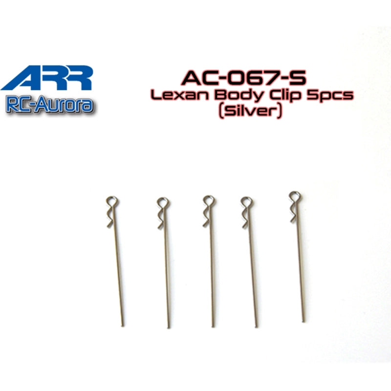 RC-Aurora ARR MINI-Z Lexan Body Clip 5pcs (Silver) #AC-067-S - Iron City RC Hobbies