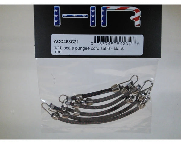 Hot Race 1/10 Scale elastic cord Set (6) Black W/ Red - Iron City RC Hobbies
