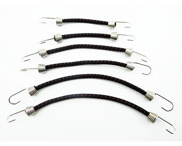Hot Race 1/10 Scale elastic cord Set (6) Black W/ Red - Iron City RC Hobbies