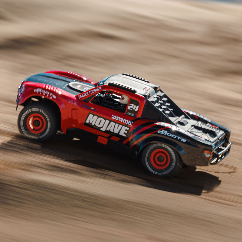 ARRMA MOJAVE GROM MEGA 380 Brushed 4X4 Small Scale Desert Truck RTR with Battery & Charger, Red/Black - Iron City RC Hobbies