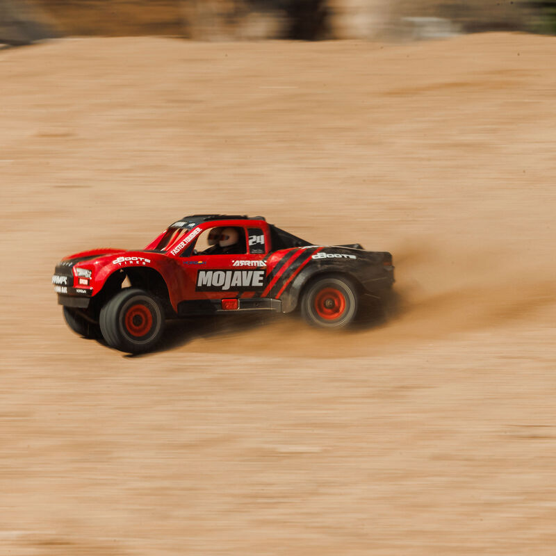 ARRMA MOJAVE GROM MEGA 380 Brushed 4X4 Small Scale Desert Truck RTR with Battery & Charger, Red/Black - Iron City RC Hobbies