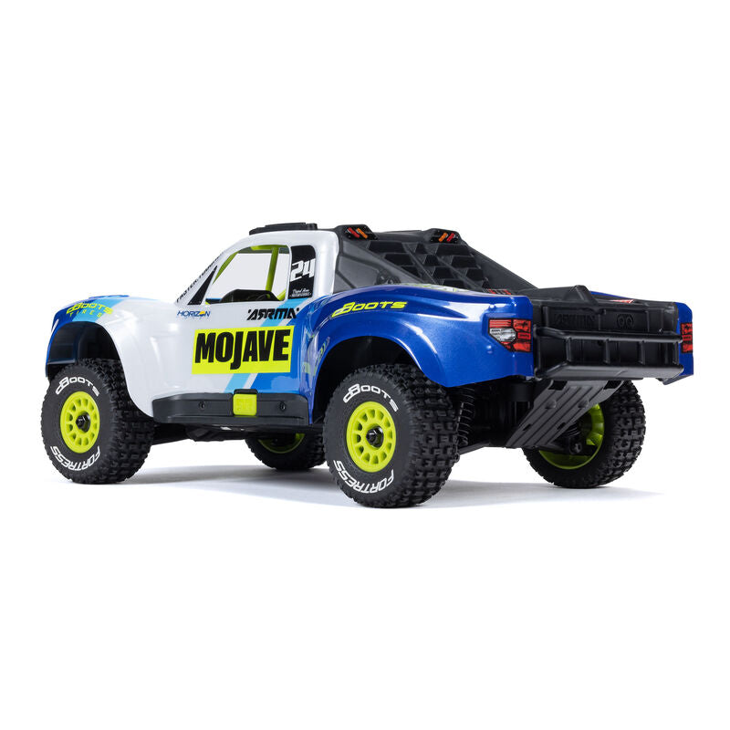 ARRMA MOJAVE GROM MEGA 380 Brushed 4X4 Small Scale Desert Truck RTR with Battery & Charger, Blue/White - Iron City RC Hobbies