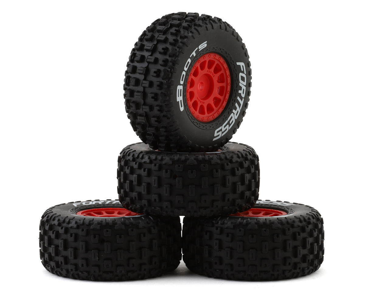 Arrma dBoots 'Fortress' 1/18 Pre-Mounted Off-Road Tire Set (Red) (4) - Iron City RC Hobbies