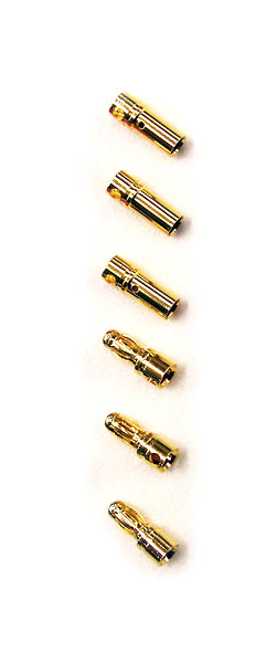 Common Sense Bullet Connectors - 3.5mm - (3) Male, (3) Female - Iron City RC Hobbies