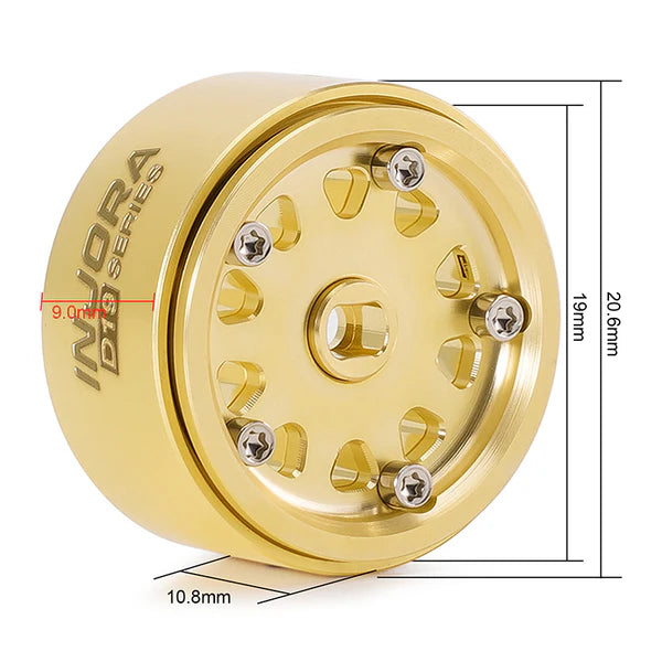 INJORA 0.7" D19 Brass Beadlock Wheels for 1/30 SCX30
