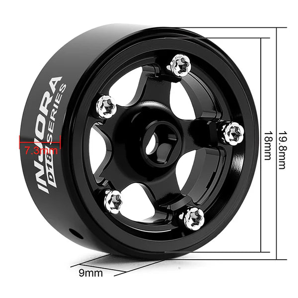 INJORA 0.7" D18 5-Spoke Aluminum Wheels for 1/30 SCX30 (Choose Color)