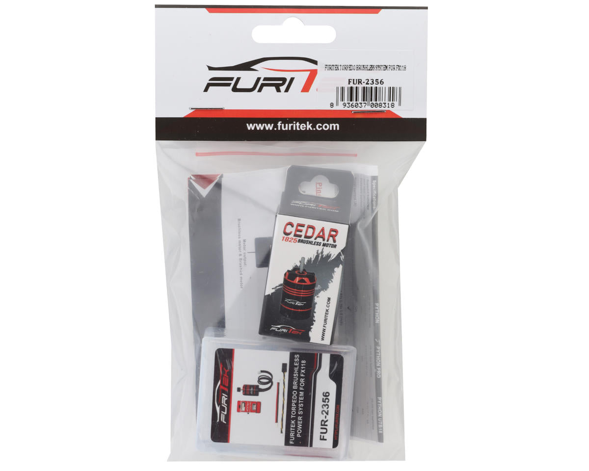 Furitek FX118 Torpedo 118 Brushless Combo w/Python Pro 40A ESC & Cedar 3456kVÂÂ Motor - Iron City RC Hobbies