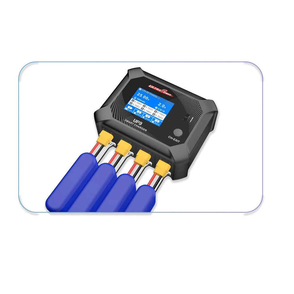 Ultra Power UP9 AC100W/DC200W 4 Channel AC/DC Smart Battery Charger - Iron City RC Hobbies
