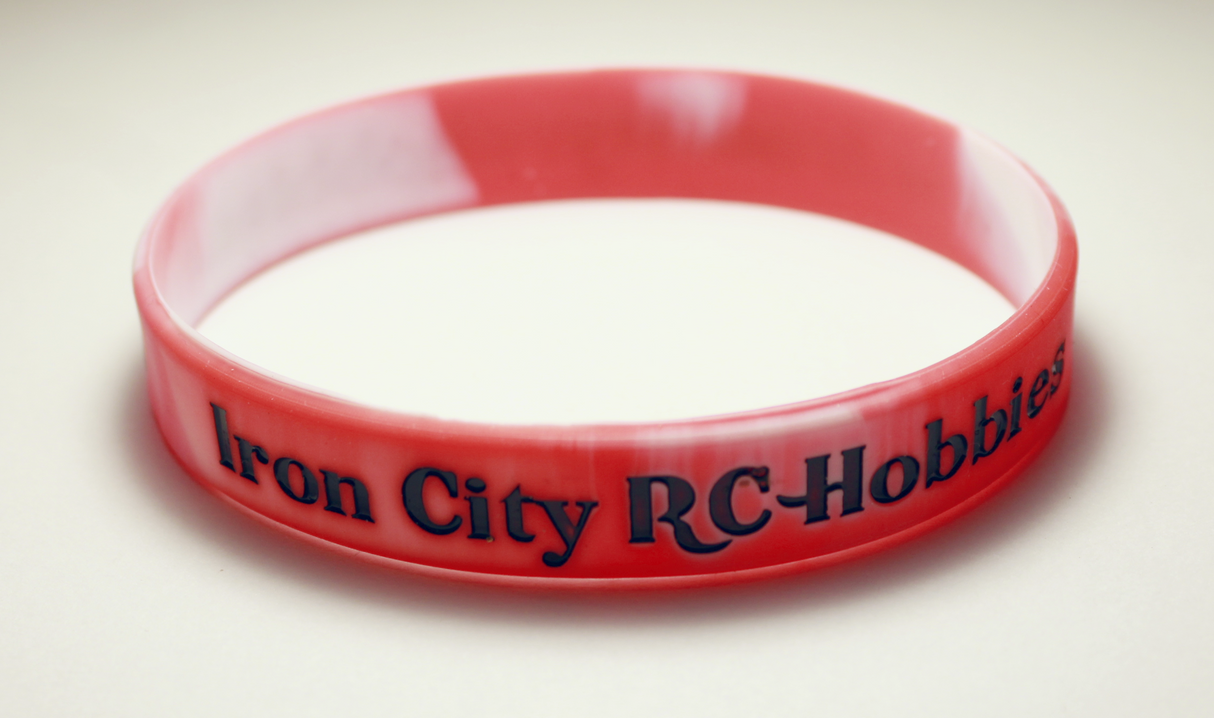 ICRC Red/White Swirl Wrist Band - Iron City RC Hobbies