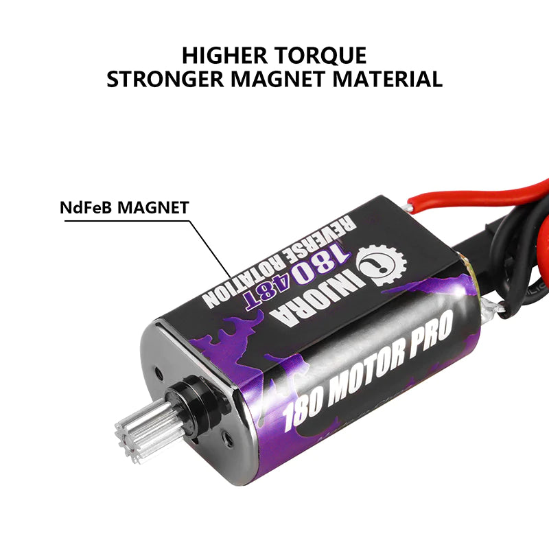 INJORA 180 PRO Brushed 48T Purple Motor with Steel Pinion for 1/18 TRX4M - Iron City RC Hobbies
