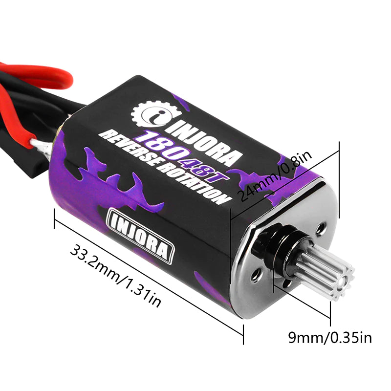 INJORA 180 PRO Brushed 48T Purple Motor with Steel Pinion for 1/18 TRX4M - Iron City RC Hobbies