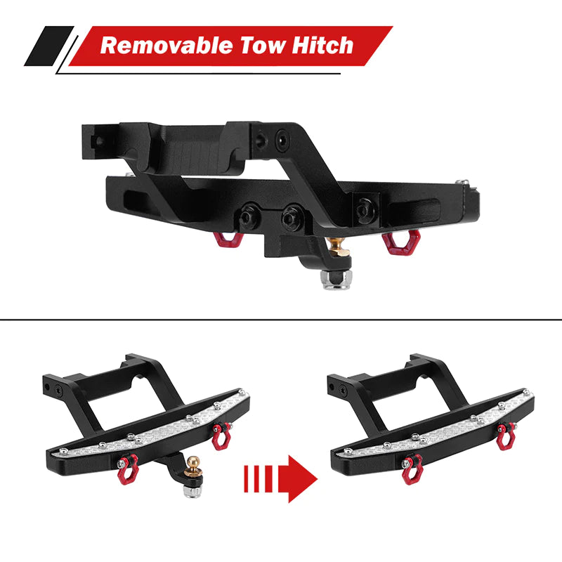 INJORA CNC Aluminum Front Rear Bumper for 1/18 TRX4M Defender - Iron City RC Hobbies