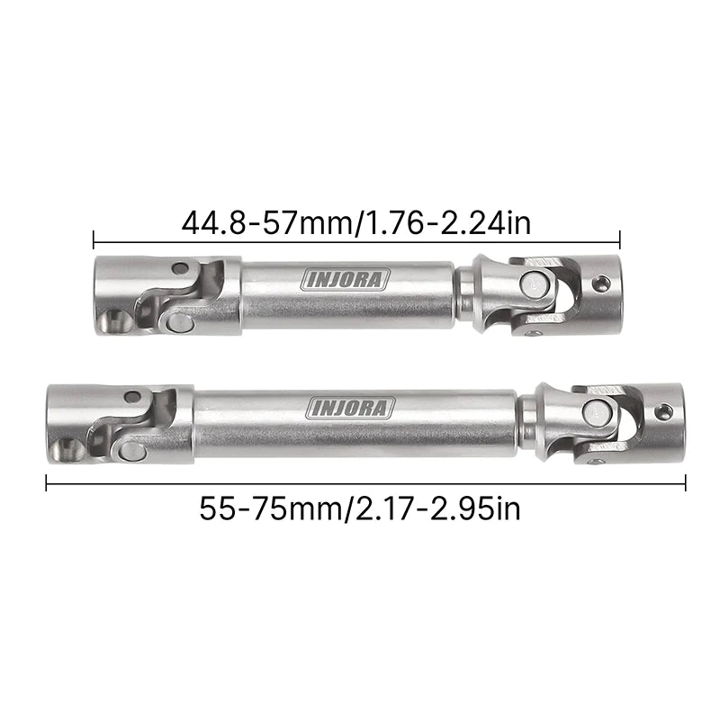 INJORA Steel Front Rear Center Drive Shafts For Axial SCX24 Chevrolet Jeep Wrangler Bronco - Iron City RC Hobbies