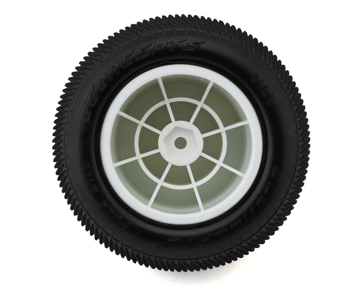 JConcepts Fuzz Bite 2.2" Pre-Mounted Stadium Truck Tires (White) (2) (Pink) w/12mm Hex - Iron City RC Hobbies