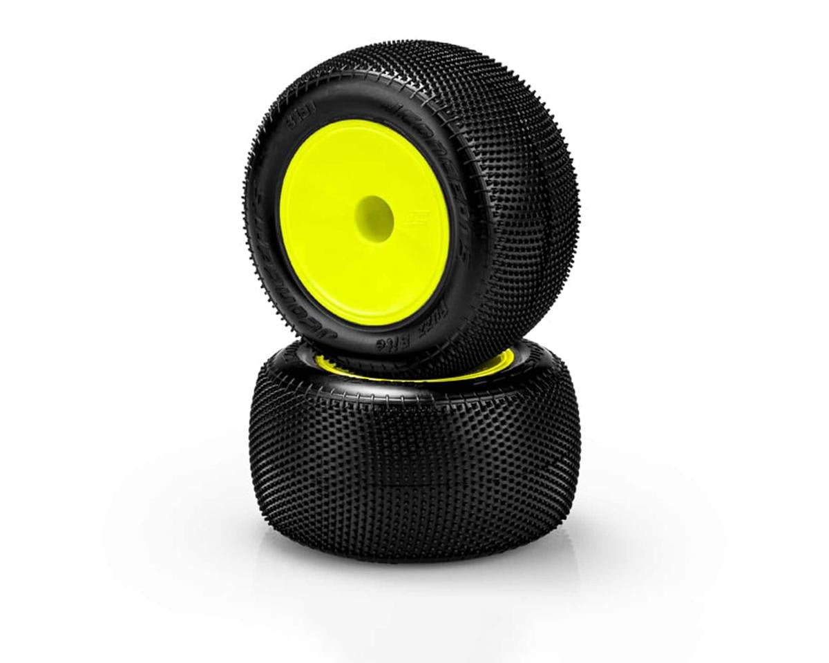 JConcepts Fuzz Bite 2.2" Pre-Mounted Stadium Truck Tires (Yellow) (2) (Pink) w/12mm Hex - Iron City RC Hobbies