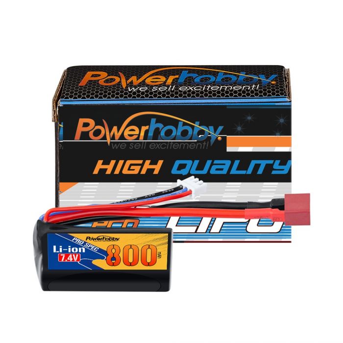 Powerhobby Li-ion 7.4V 800mAh Battery w Deans Plug : BlackZone Slyder - Iron City RC Hobbies