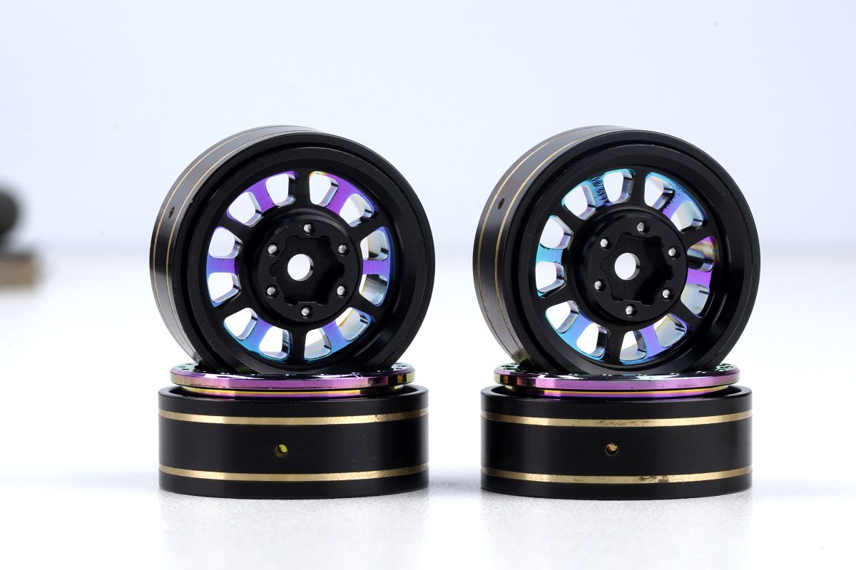 PowerHobby 1.0" Titanium Brass Beadlock Crawler Wheels 1/24 - Iron City RC Hobbies