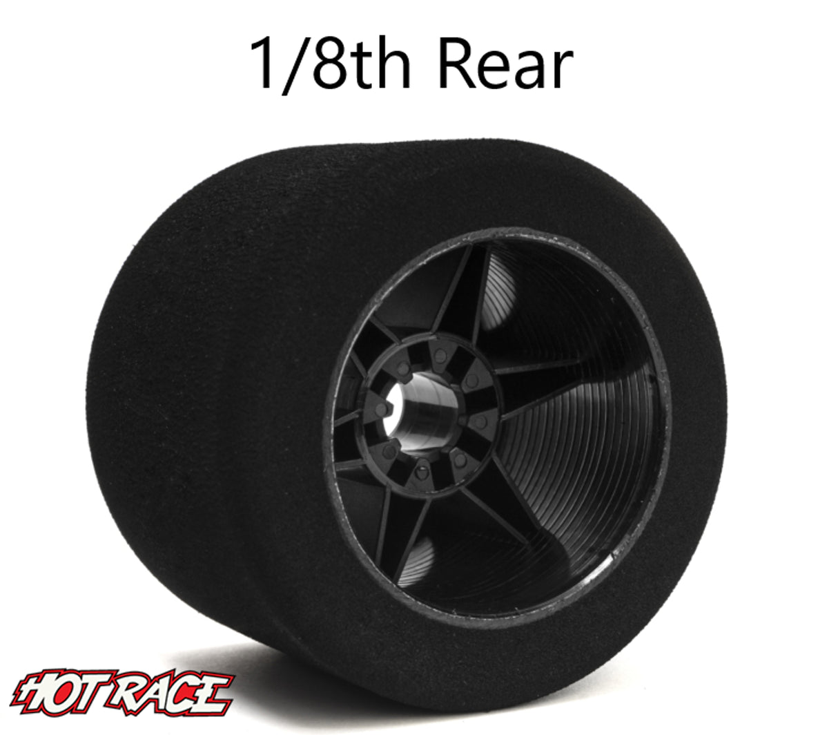 Hot Race 1:8 Rear Tires - Carbon Wheels (35 Shore) - Iron City RC Hobbies