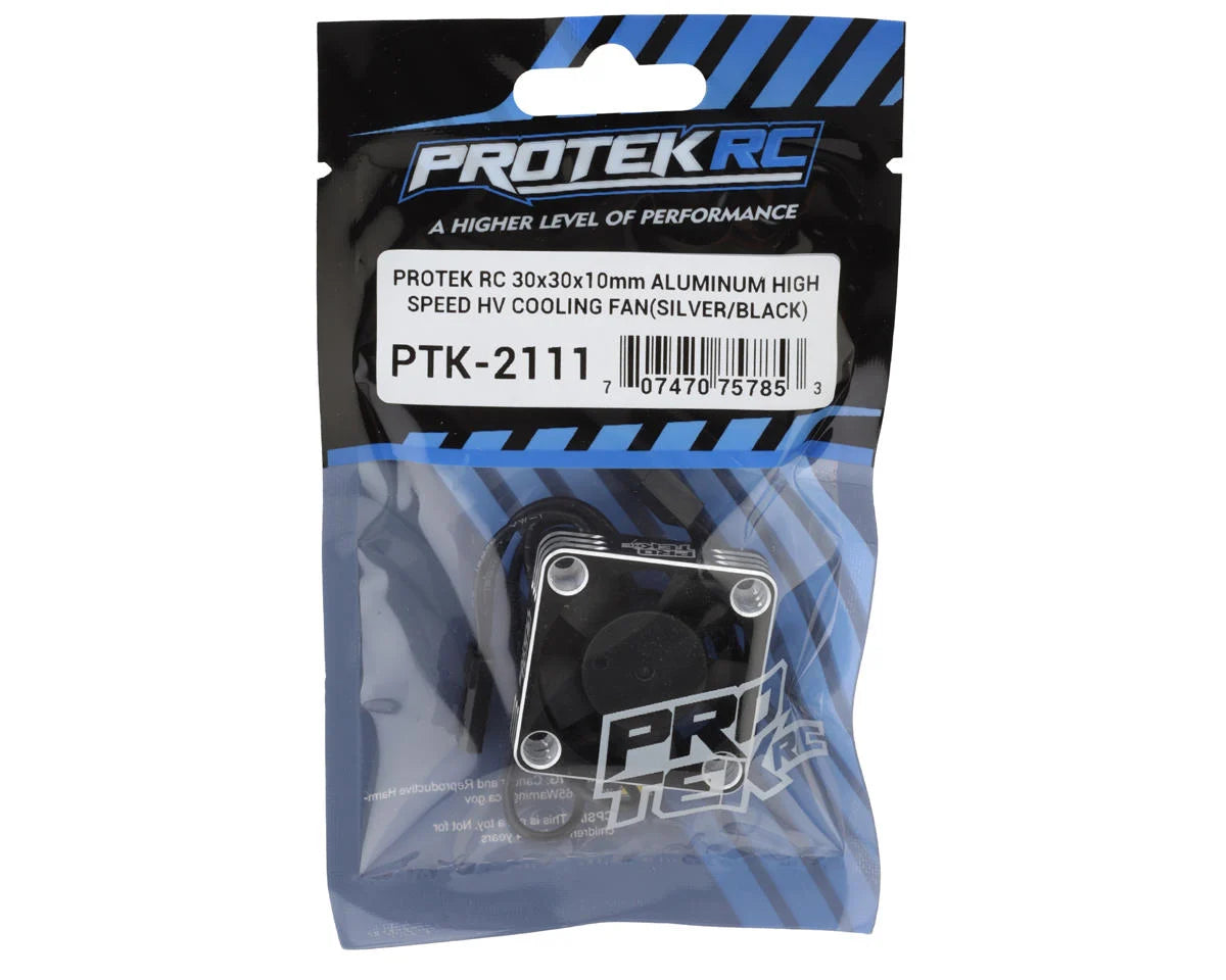 ProTek RC 30x30x10mm Aluminum High Speed HV Cooling Fan (Silver/Black) - Iron City RC Hobbies