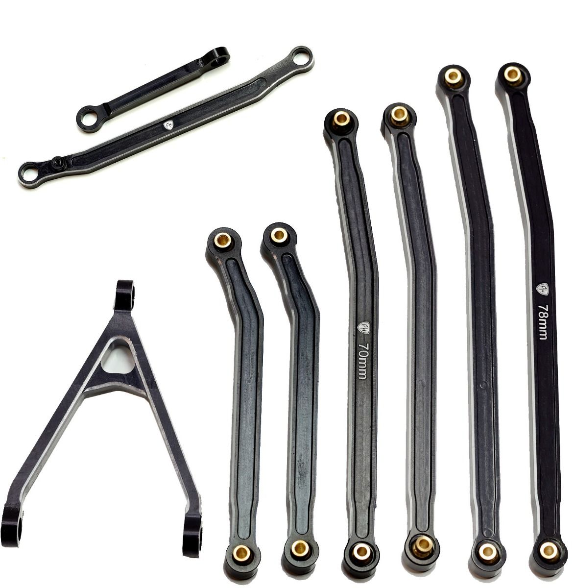 Powerhobby Axial SCX24 Jeep Gladiator Aluminum High Clearance Chassis Links Black - Iron City RC Hobbies