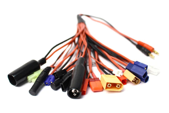 Racers Edge 19 Function Charge Adapter to Male 4mm Bullets - 300mm Wire 1660 - Iron City RC Hobbies