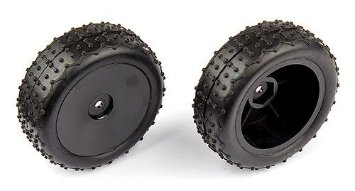 Associated Reflex 14B/14T Narrow Mini Pin Tires, Front Mounted, Black (2) - Iron City RC Hobbies