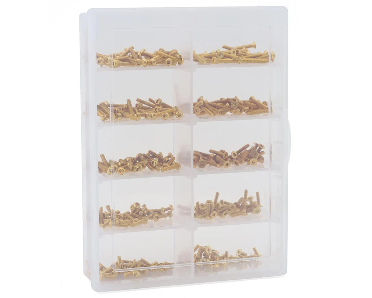 Samix Carbon Steel M2 Button & Flat Head Screw Set (350) w/Plastic Box - Iron City RC Hobbies