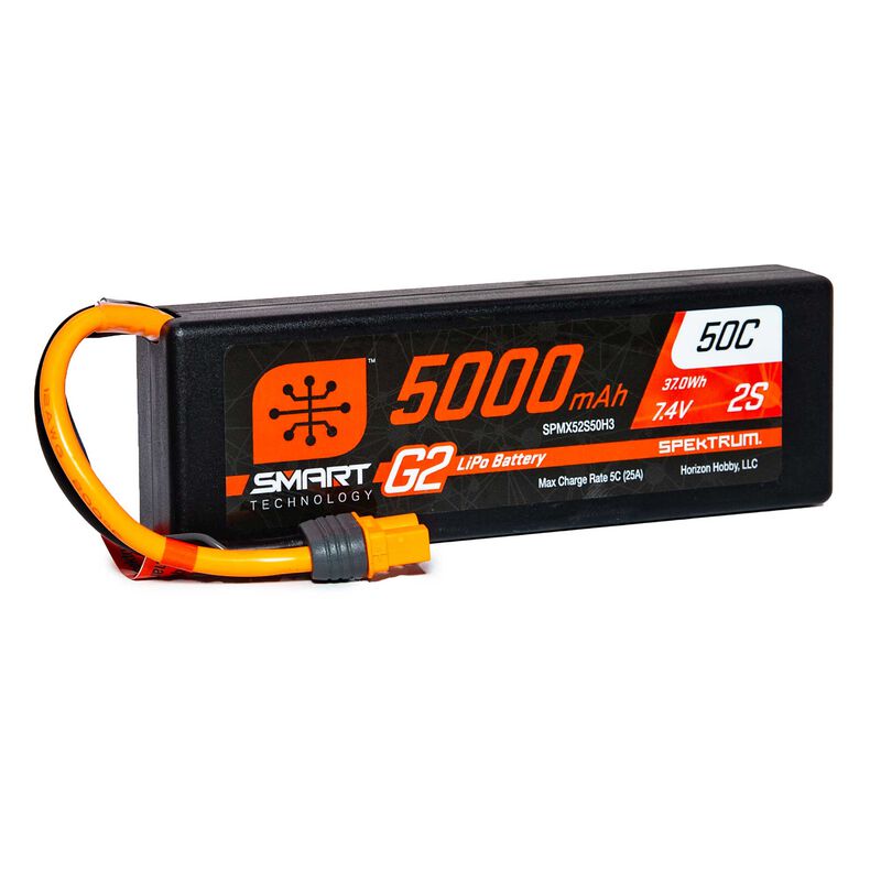 7.4V 5000mAh 2S 50C Smart LiPo G2 Hard Case: IC3 - Iron City RC Hobbies