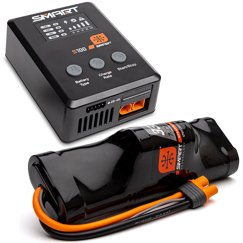 Spektrum Accessories Smart Powerstage NiMH Surface Bundle: 3300mAh 8.4V NiMH IC3 & S100 Charger