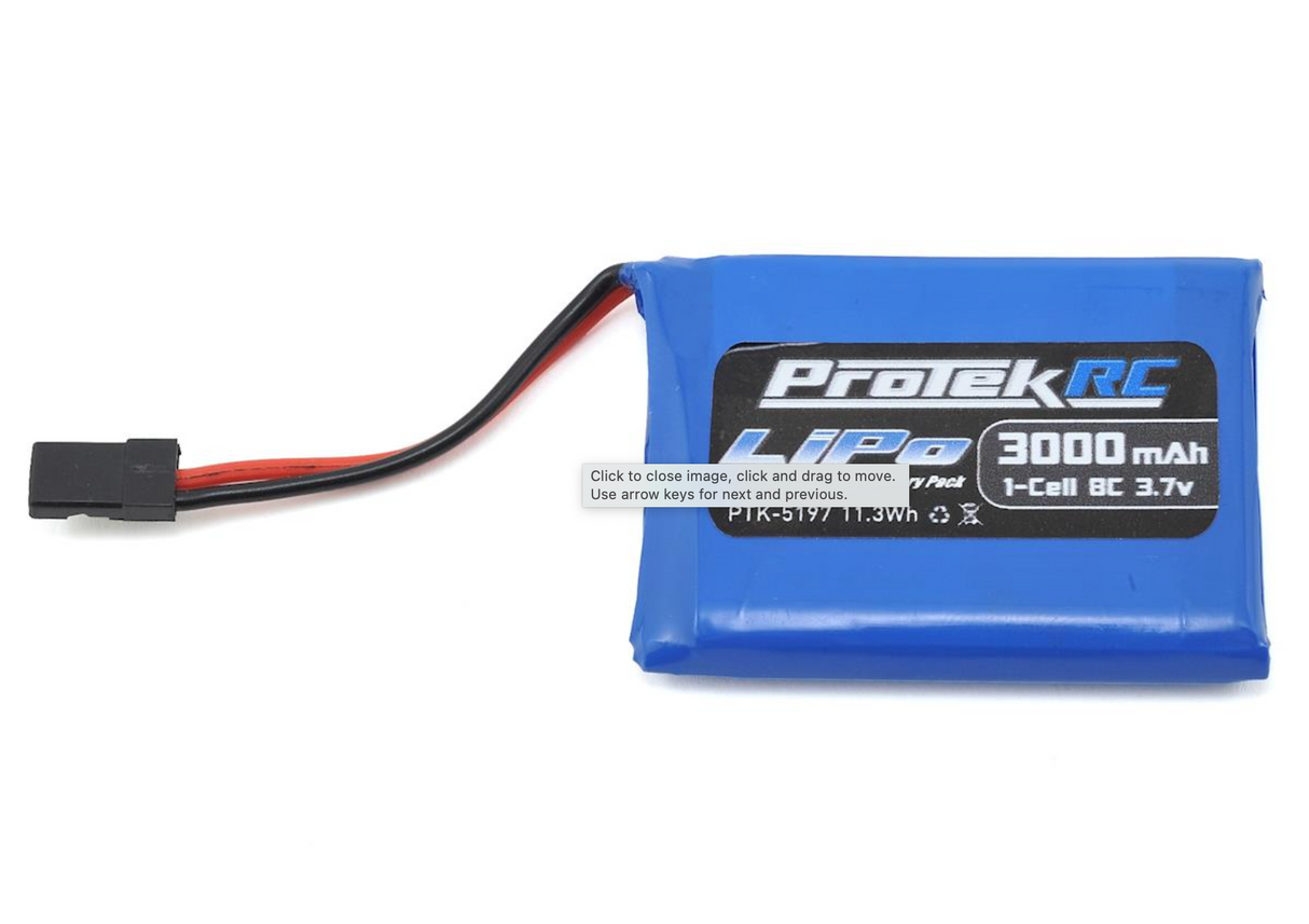 ProTek RC 1S LiPo Transmitter Battery (Sanwa M17/MT-44/MT-5) (3.7V/3000mAh) - Iron City RC Hobbies