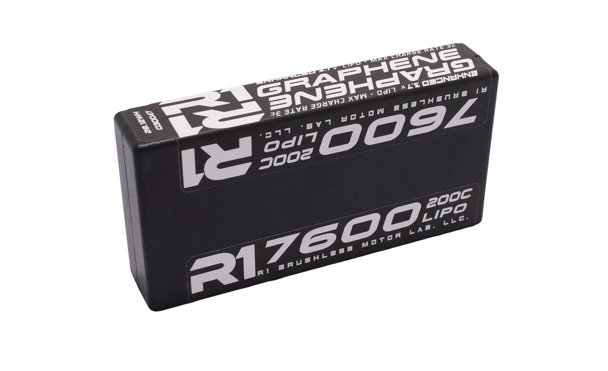 R1WURKS 7600mah 200c 3.7v 1s Shorty LiPo Battery, Graphene - Iron City RC Hobbies