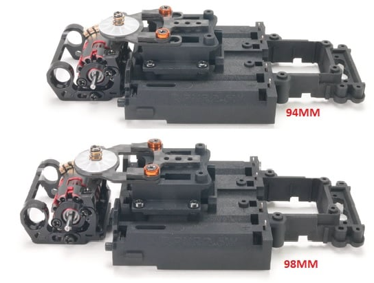 PN Racing Mini-Z V4 94-98mm Motor Mount for Kyosho Motor (Black) - Iron City RC Hobbies