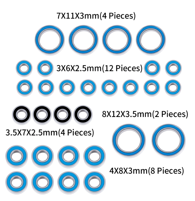 Powerhobby Sealed Bearing Kit (30) 1/18 Redcat Ascent-18 - Iron City RC Hobbies
