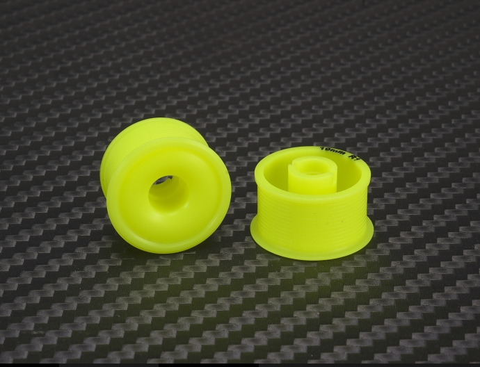 PN Racing Mini-Z 2WD Machine Delrin Cut Yellow Formula 11x19mm Flanged Wheel R1